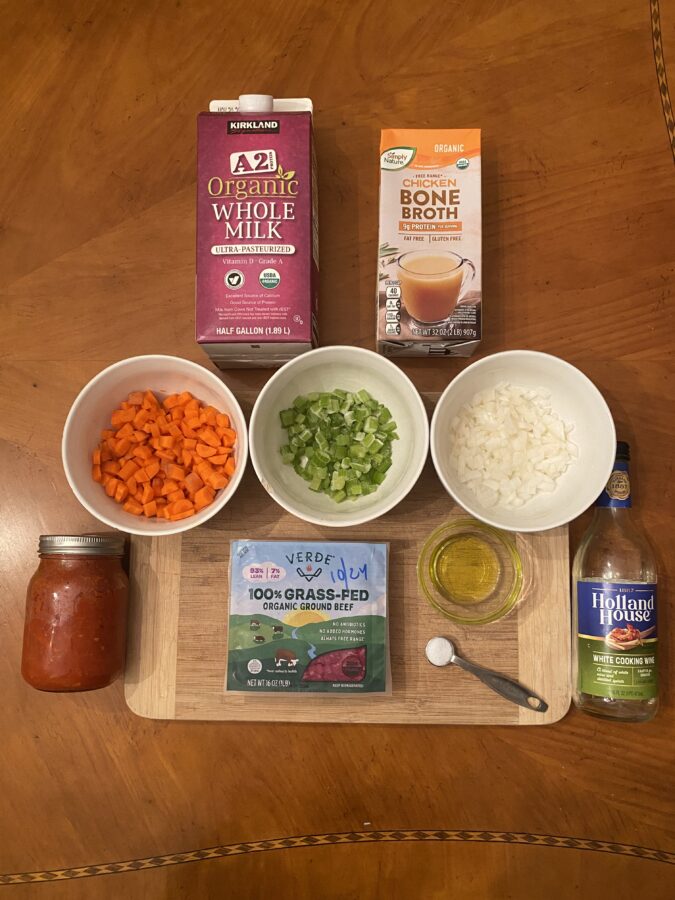 ingredients to make bolognese sauce