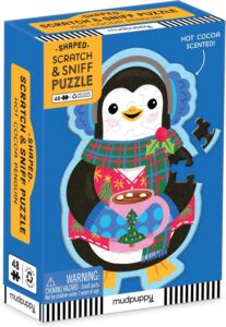 Penguin themed scratch and sniff puzzle